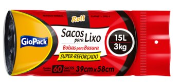 SACO LIXO REFORCADO 15L- C/ 60UN - ROLO - GIOCA
