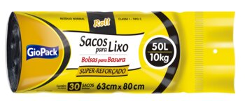 SACO LIXO REFORCADO 50L - C/ 30UN - ROLO - GIOCA