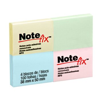 NOTEFIX 4 BLOCOS AMARELO  38X50MM 400 FOLHAS