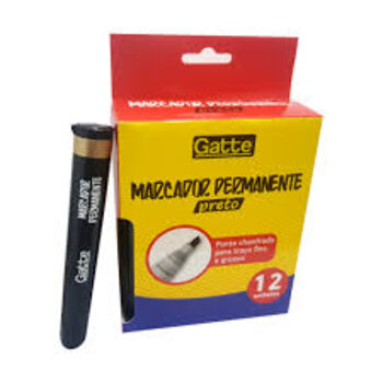 MARCADOR QUADRO B. RECARREGAVEL CHANFRADO PRETO - GATTE