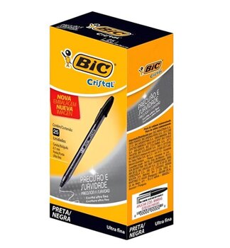 CANETA ESFEROGRAFICA CRISTAL PRECISAO 0.7MM PRETA BIC