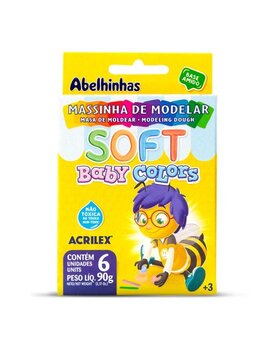 MASSA DE MODELAR C/06 CORES BABY COLORS 90G 7370 ACRILEX