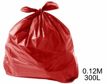 SACO PARA LIXO 300L 12 MICRA C/50 VERMELHO