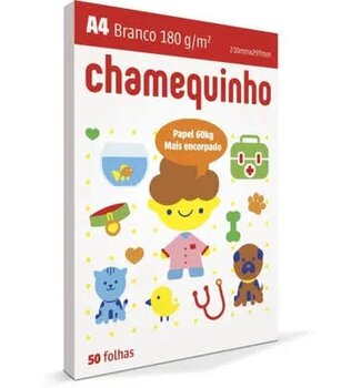 PAPEL A4 180G CHAMEQUINHO BRANCO PCT 50FLS
