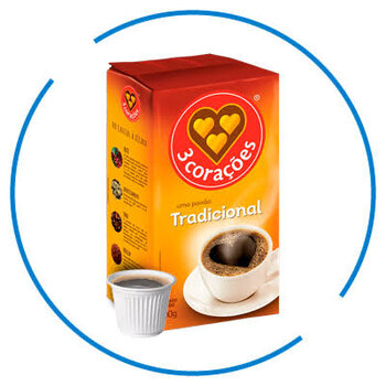 CAFE 3 CORACOES TRADICIONAL VACUO 500g