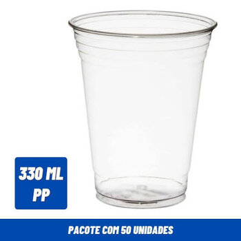 COPO PLASTICO DESCARTAVEL 330ML - C/50 -  CRISTALCOPO
