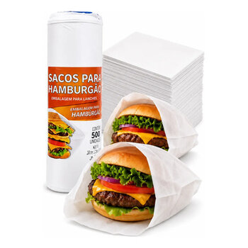 SACO PARA HAMBURGUER PLASTICO /500 14X40