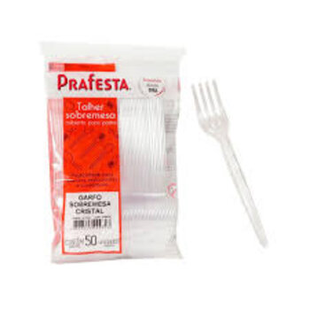 GARFO PLASTICO - C/50 CRISTAL