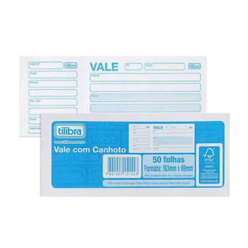 VALE C/ CANHOTO - C/ 50 FOLHAS